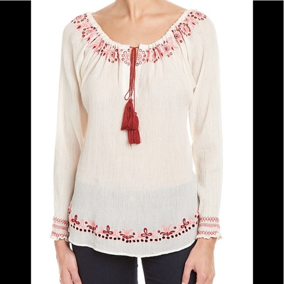 Love Shack Fancy Thea embroidered blouse 0 - Picture 2 of 8